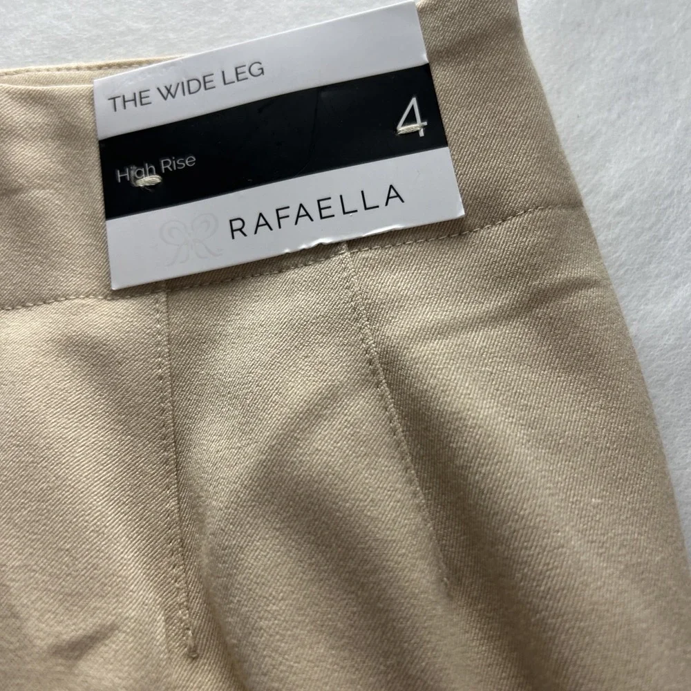 Rafaella Women Dress Pants Size 4 The Wide Leg High Rise RSBSE068 Irish Cream F3